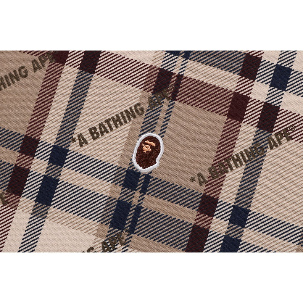 A BATHING APE LOGO CHECK PATTERN TEE MENS