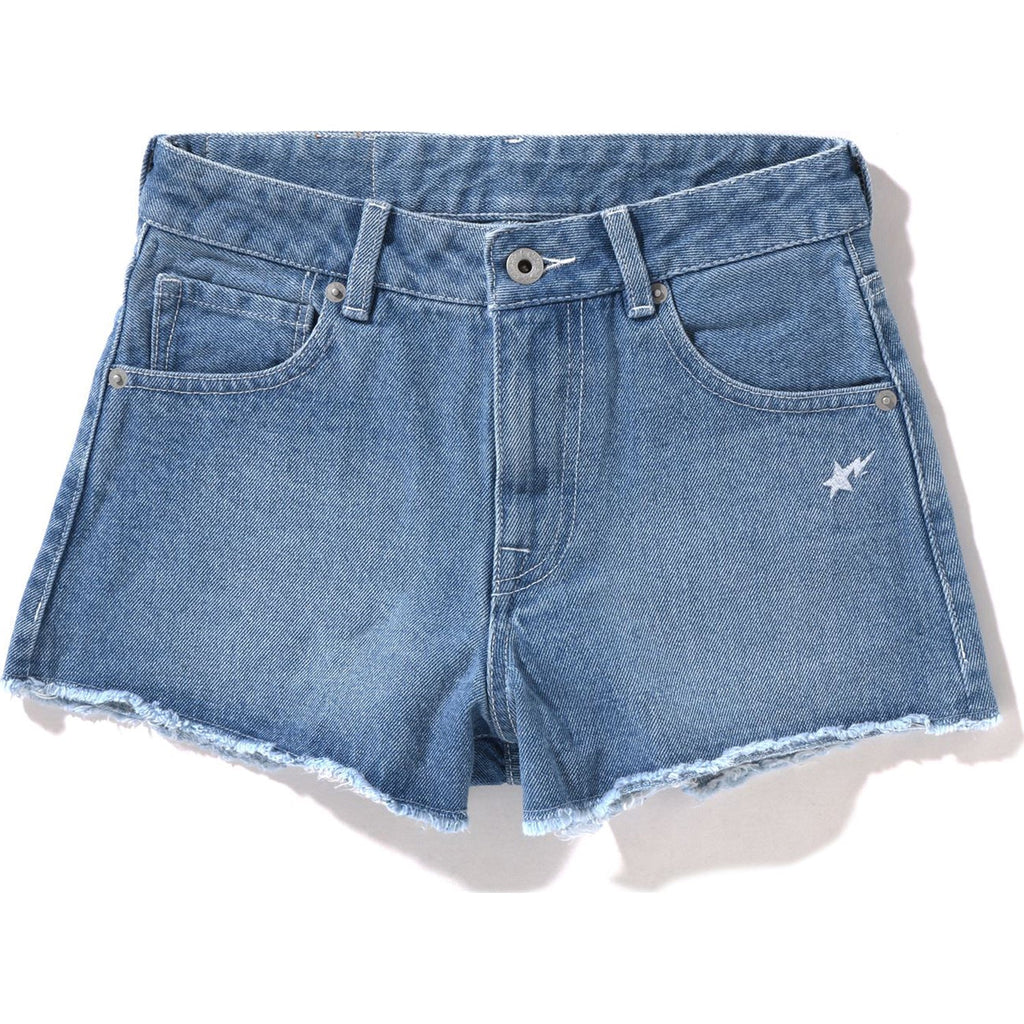 APE HEAD STITCHED DENIM SHORTS LADIES