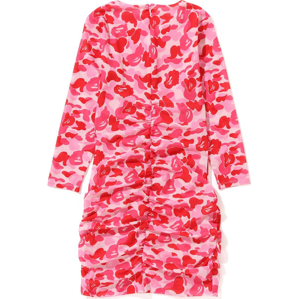 ABC CAMO MESH GATHERED ONEPIECE LADIES