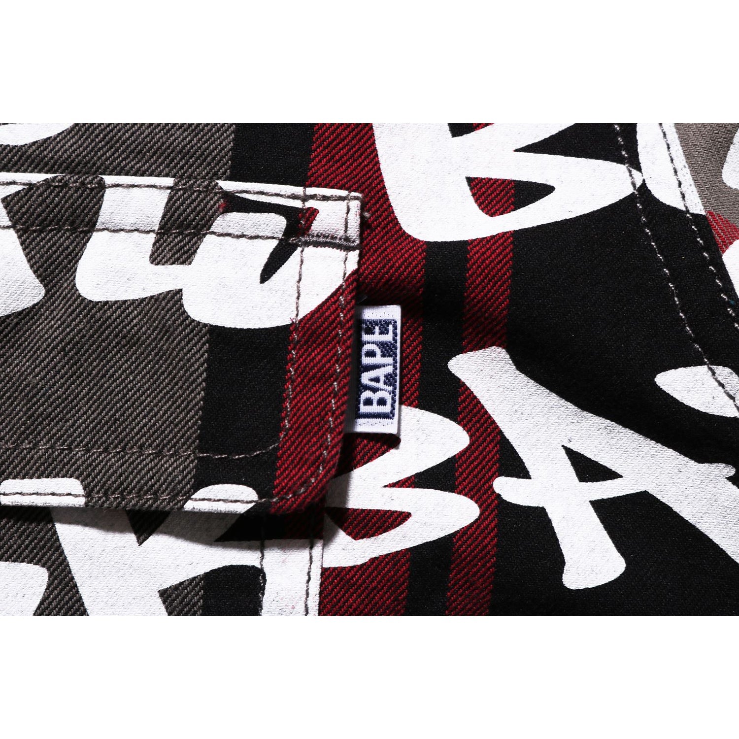 BAPE GRAFFITI CHECK SHIRT MENS