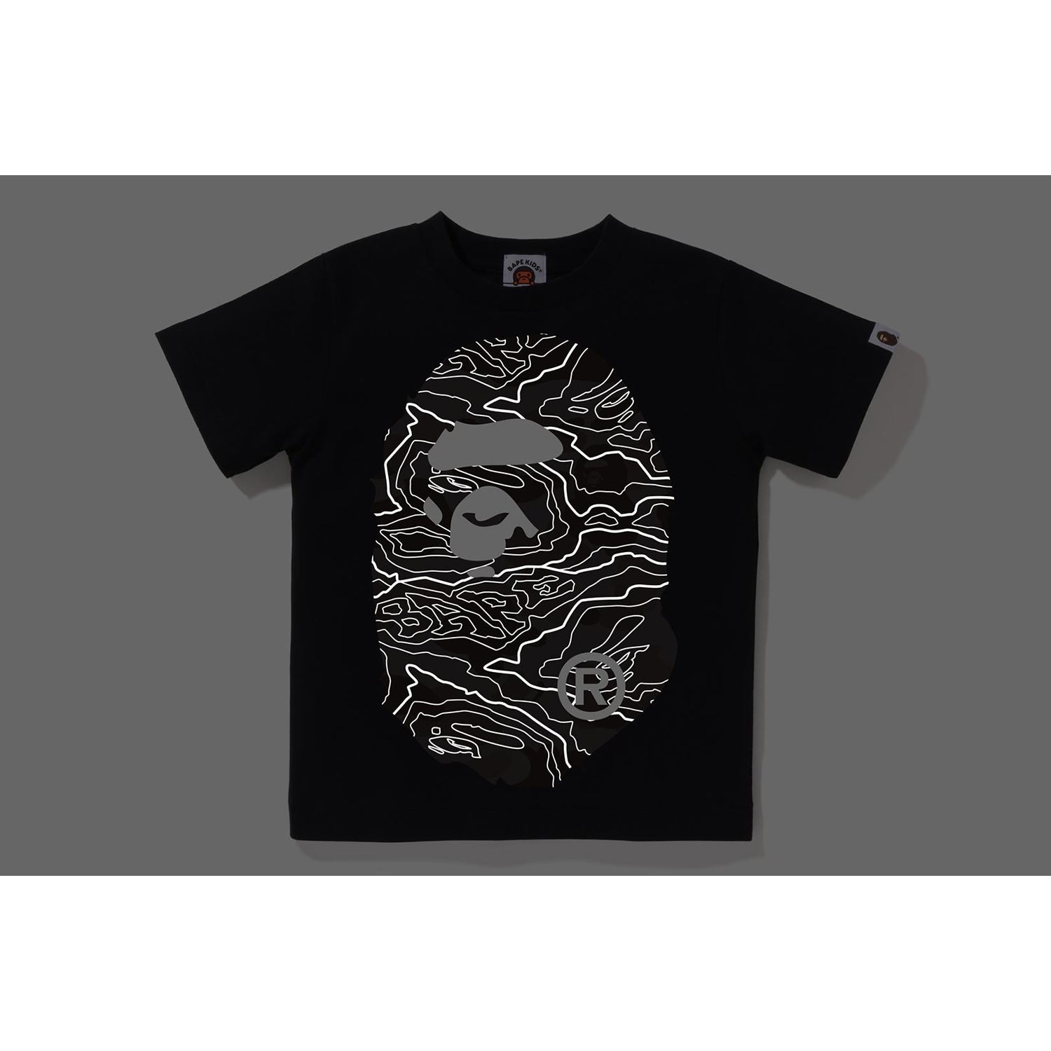 LAYERED LINE CAMO BIG APE HEAD TEE KIDS