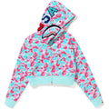 BAPE STORE® MIAMI 3RD ANNIV. CROPPED SHARK FULL ZIP HOODIE LADIES