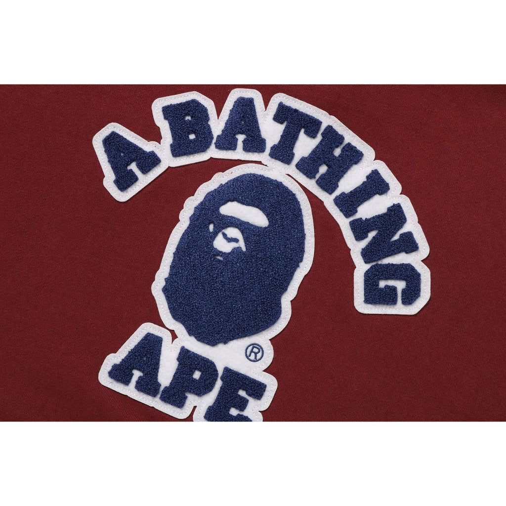 COLLEGE PATCHED OVERSIZED FULL ZIP HOODIE LADIES
