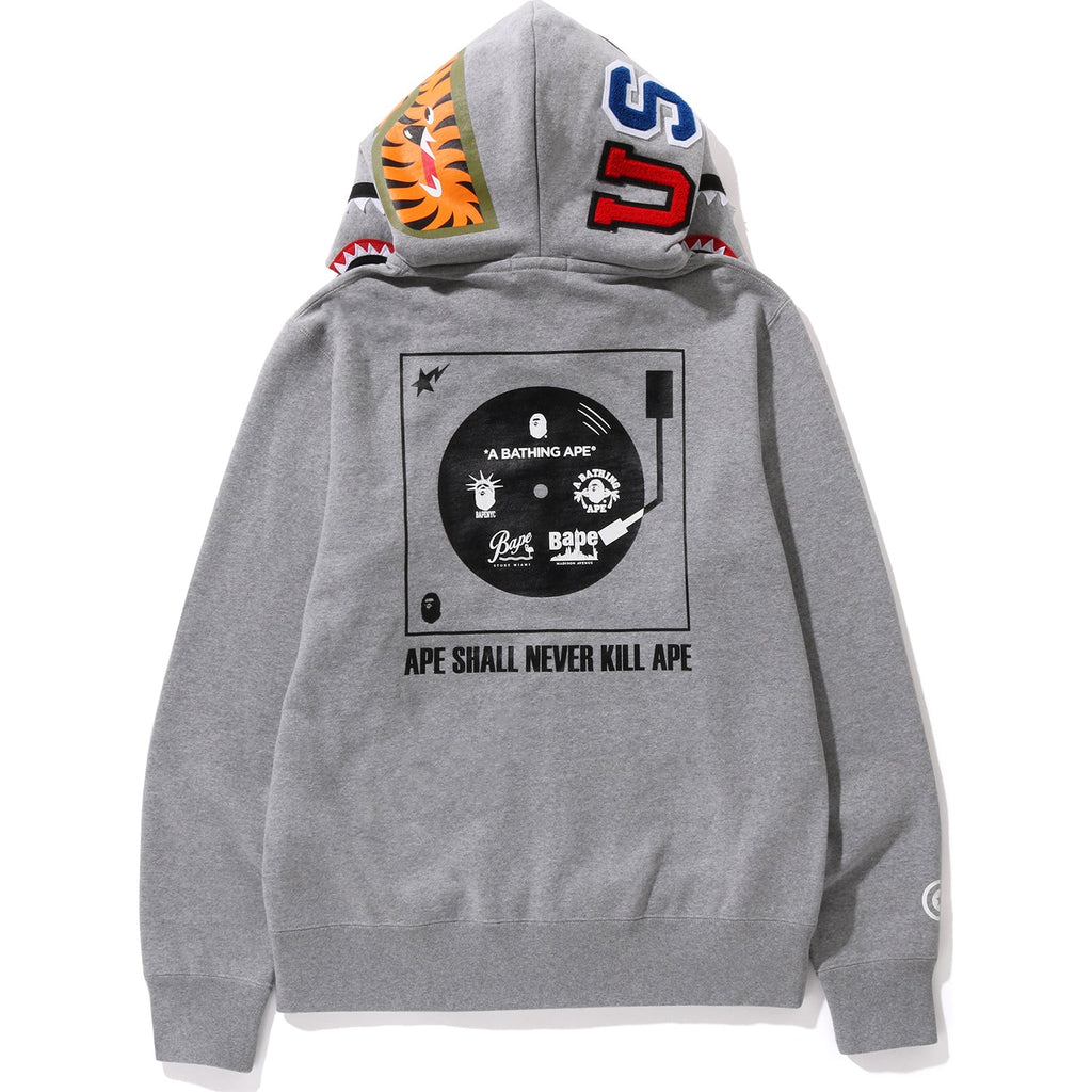 BAPE US LIMITED COLLECTION SHARK FULL ZIP DOUBLE HOODIE MENS