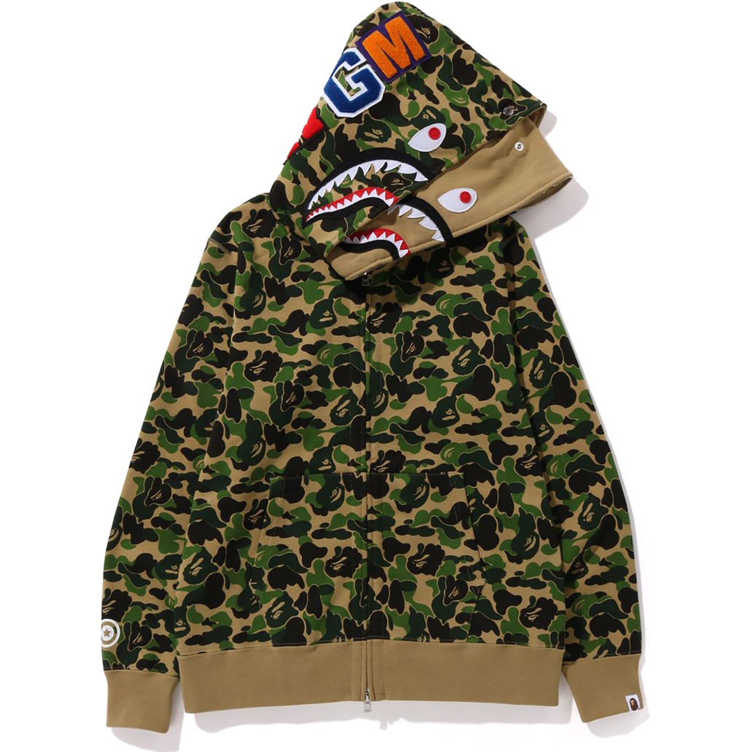 ABC CAMO DOUBLE SHARK FULL ZIP HOODIE MENS