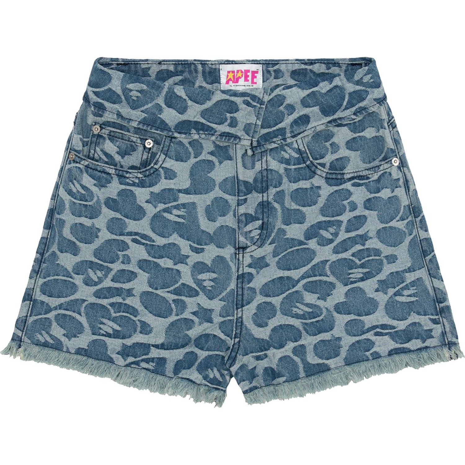 APEE BITE FLIP PATTERN DENIM SHORTS #1 LADIES