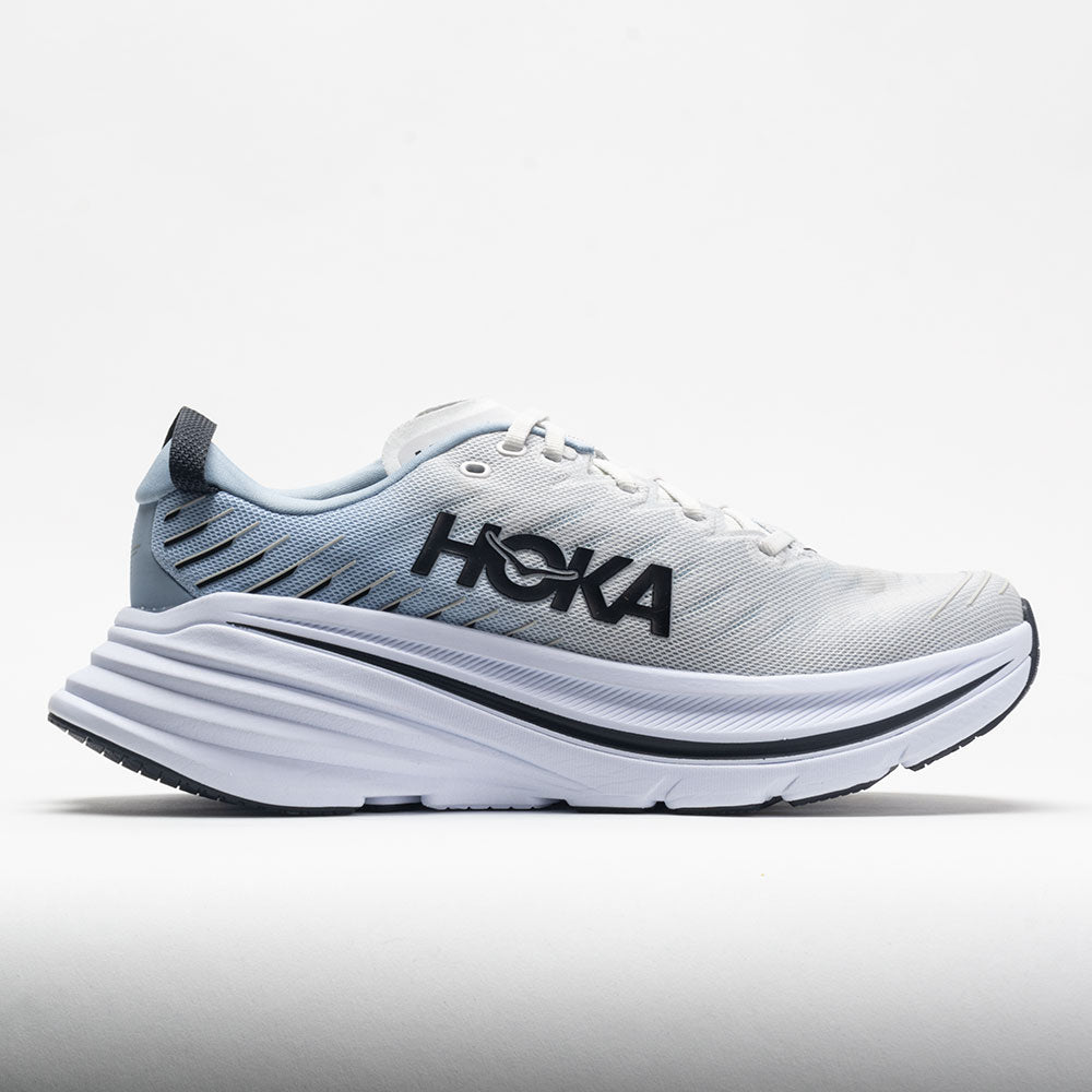 Men's Hoka One One Bondi X, Blanc de Blanc/Blue Fog, 8 D Medium