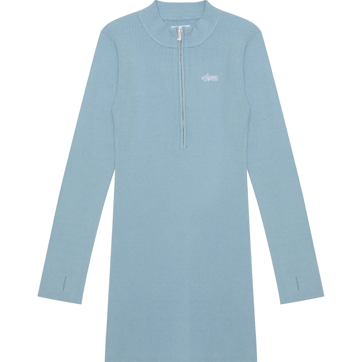 APEE RIBBED ZIP-UP KNIT DRESS LADIES