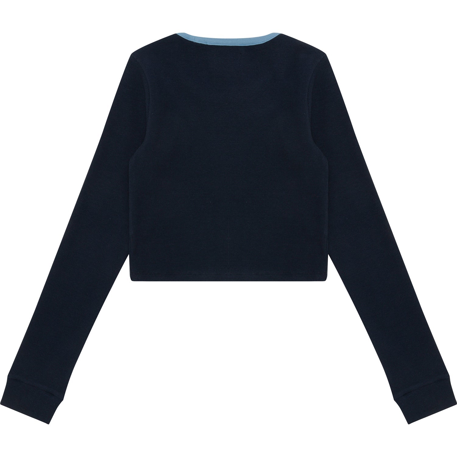 APEE RIBBED TOP WITH COLOR MIXED COLLAR LADIES