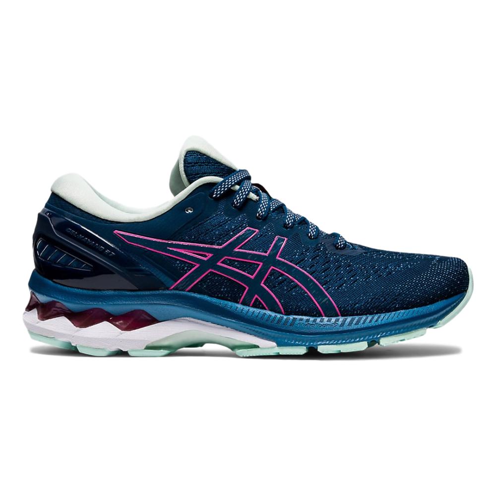 Women's Asics Gel-Kayano 27, MAKO Blue/HOT Pink, 8 B Medium