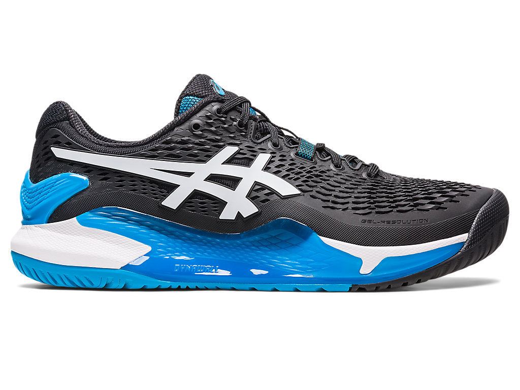 Men's Asics Gel-Resolution 9, Black/White, 13 D Medium