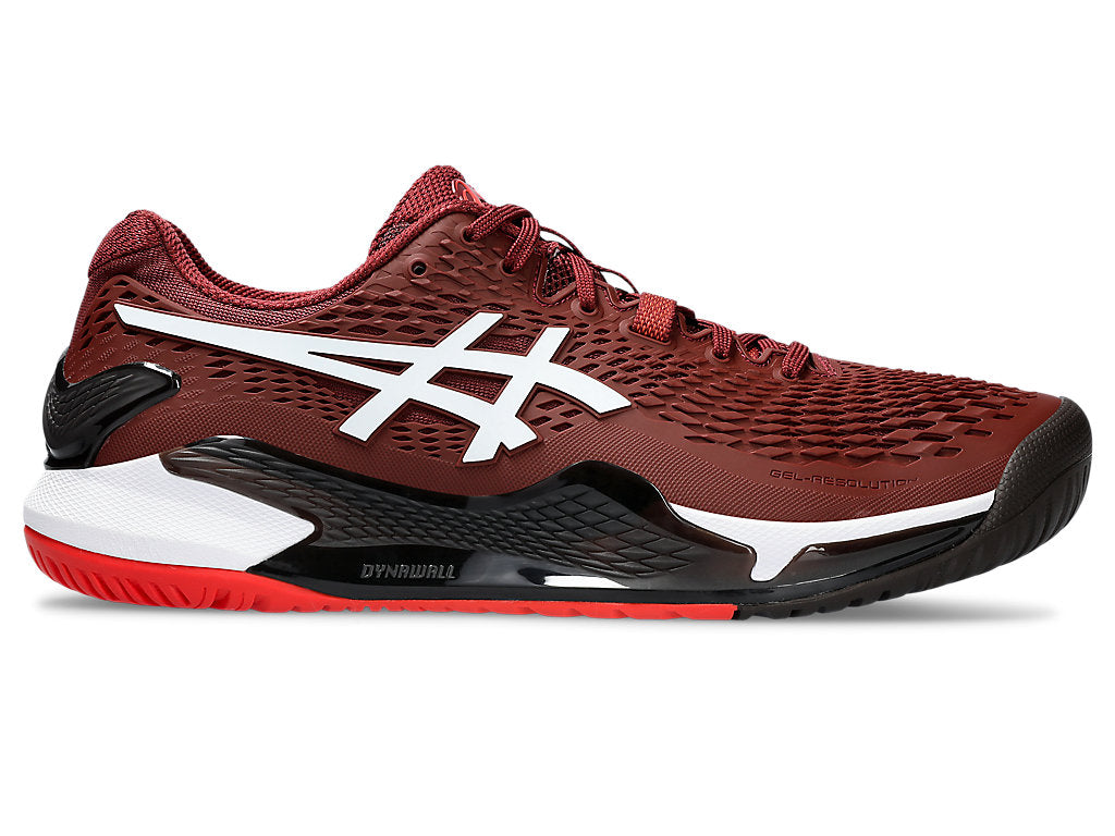 Men's Asics Gel-Resolution 9, Antique Red/White, 12 D Medium