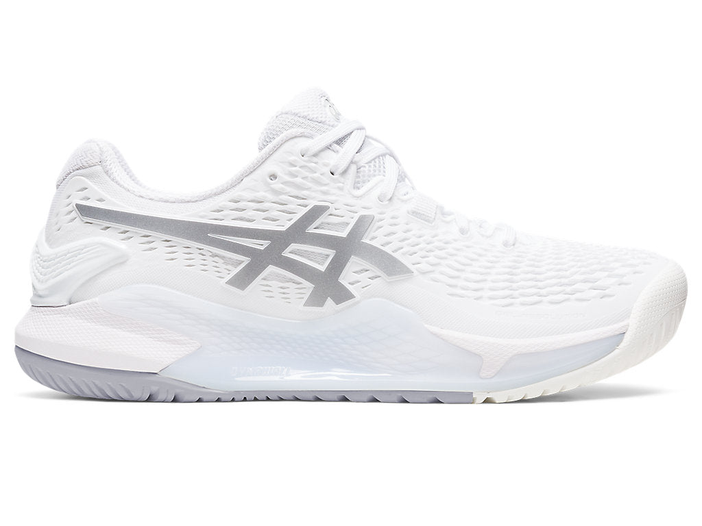 Women's Asics Gel-Resolution 9, White/Pure Silver, 10.5 B Medium