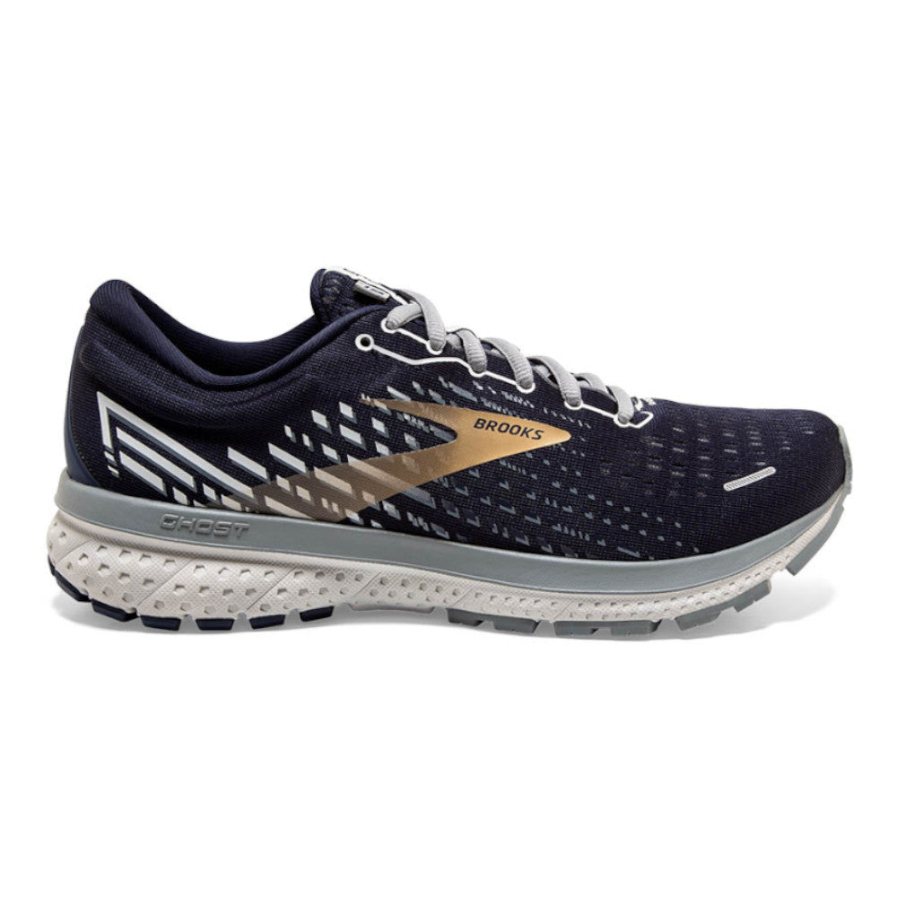 Men's Brooks Ghost 13, Peacoat/Grey/Gold, 10 D Medium