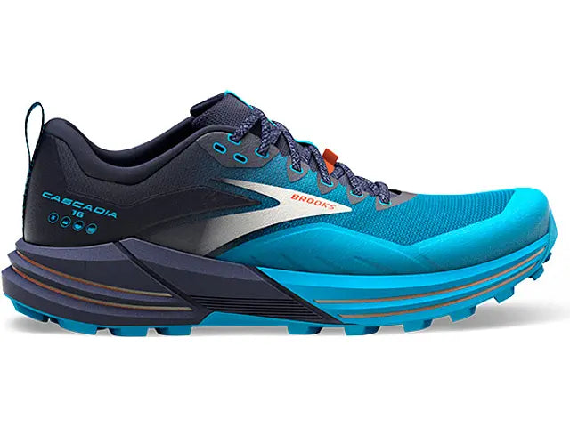 Men's Brooks Cascadia 16, Peacoat/Atomic Blue/Rooibos, 10.5 D Medium