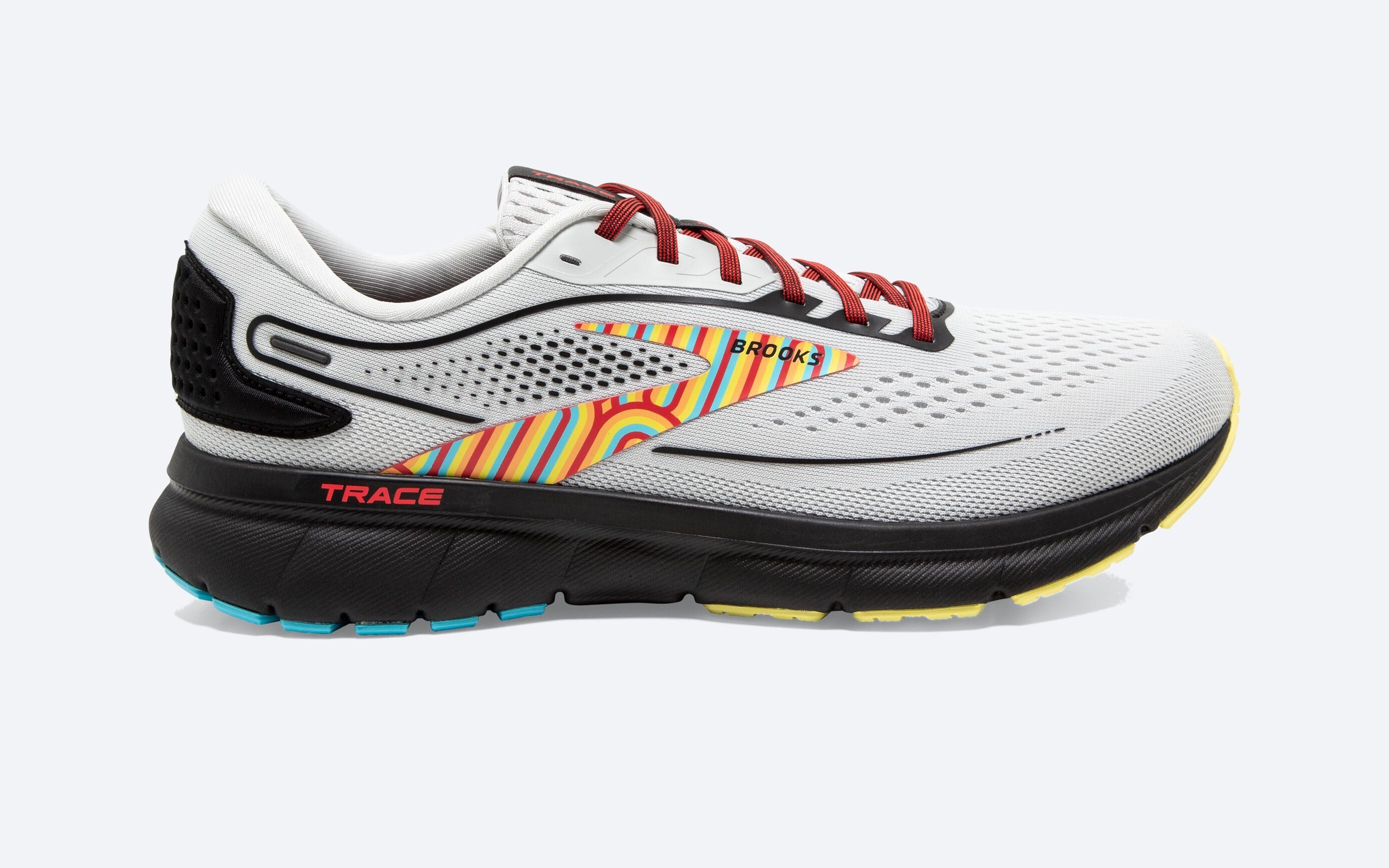 Men's Brooks Trace 2, Grey/Black/Limelight, 11 D Medium