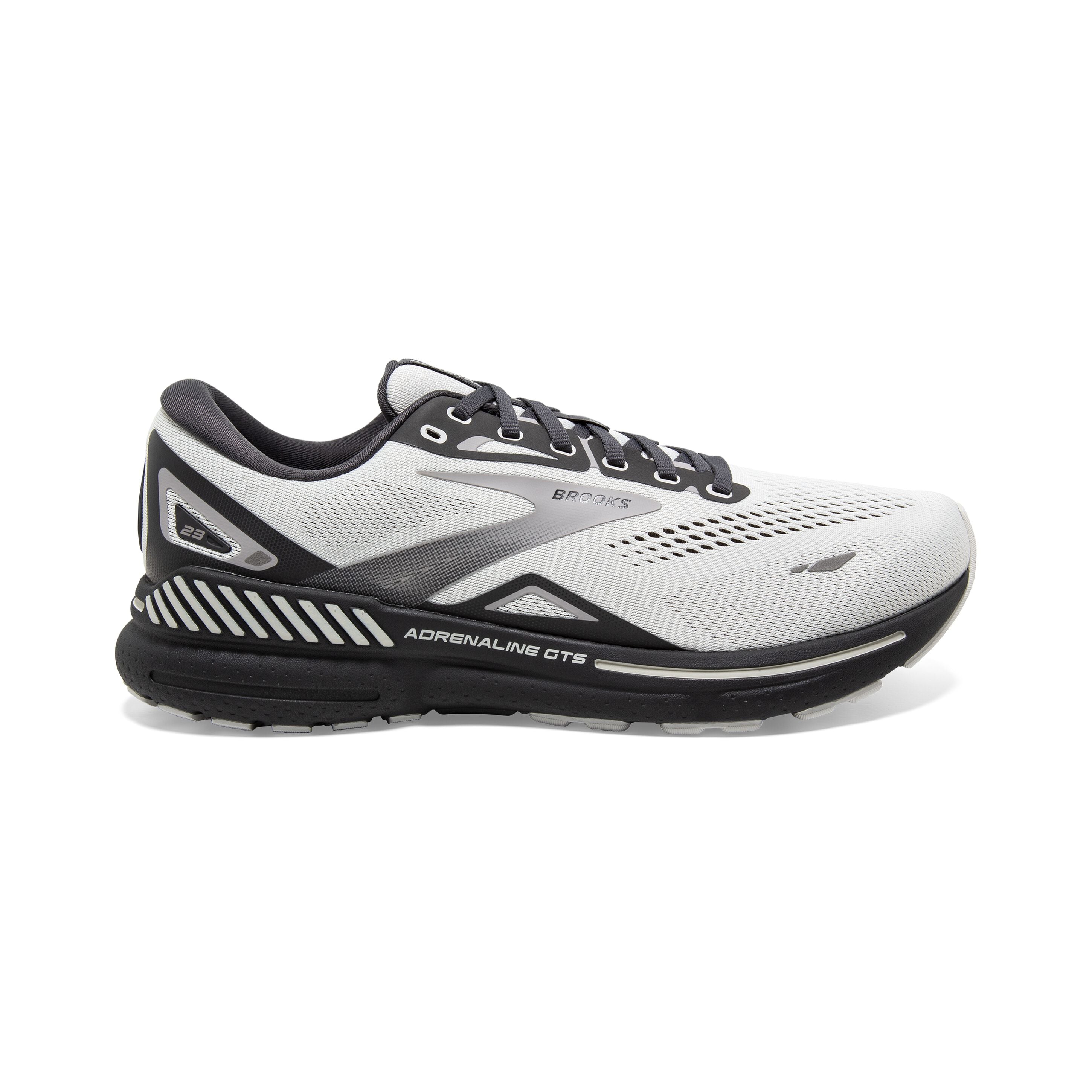 Men's Brooks Adrenaline GTS 23, Oyster/Ebony/Alloy, 8.5 4E Extra Wide