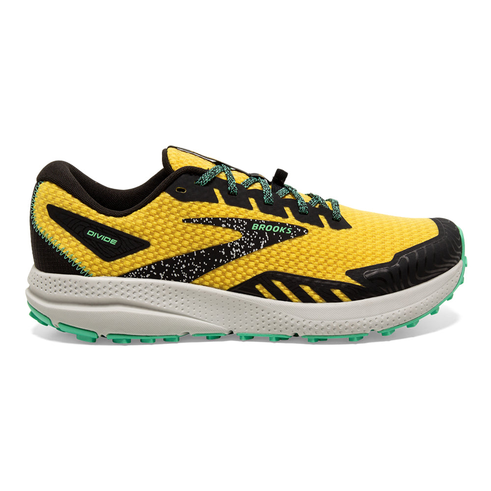 Men's Brooks Divide 4, Lemon Chrome/Black/Spring Bud, 12.5 D Medium