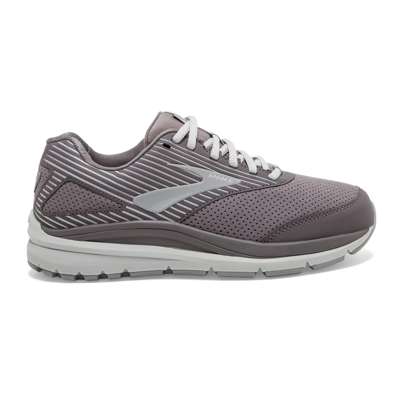 Women's Brooks Addiction Walker Suede, Shark/Alloy/Oyster, 9.5 D Wide