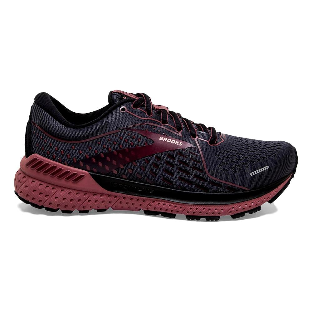 Women's Brooks Adrenaline GTS 21, Black/Raspberry, 11.5 D Wide