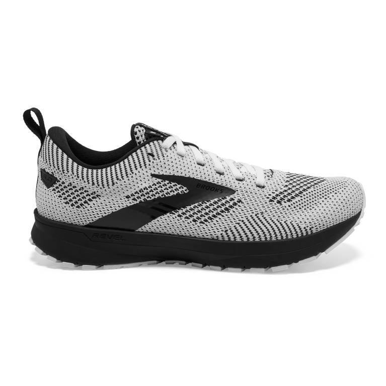 Women's Brooks Revel 5, White/Black, 12 B Medium