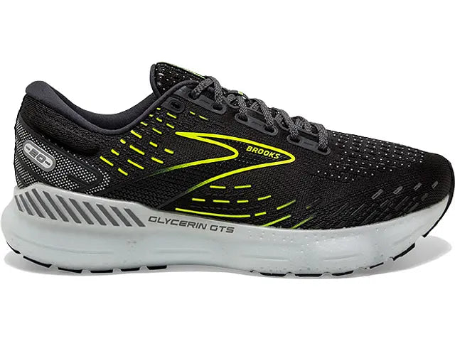 Women's Brooks Glycerin GTS 20, Ebony/White/Nightlife, 8.5 B Medium