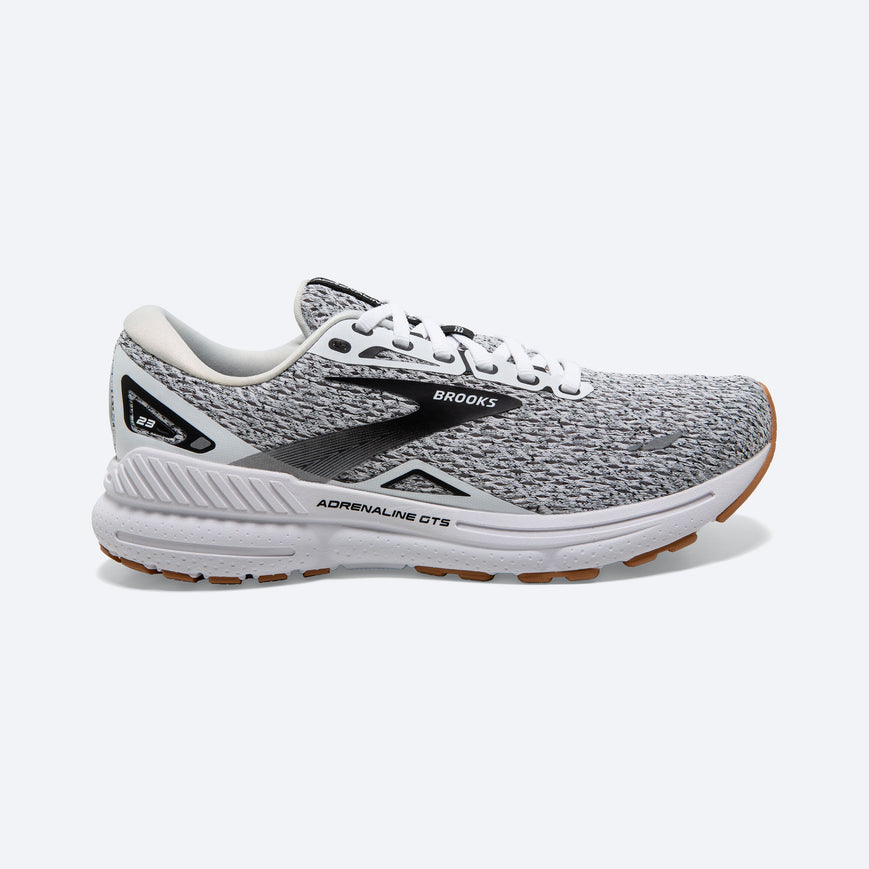 Women's Brooks Adrenaline GTS 23, White/Black, 9.5 B Medium