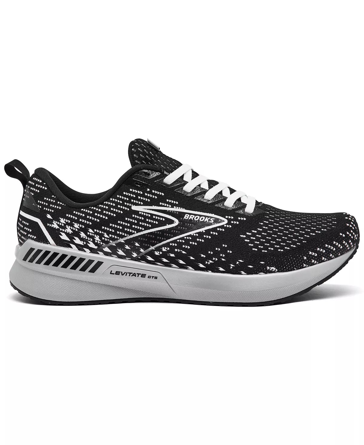 Women's Brooks Levitate GTS 5, Black/Grey/White, 9.5 B Medium