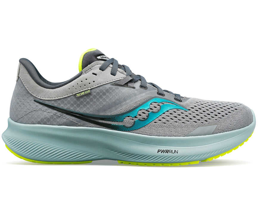 Men's Saucony Ride 16, Fossil/Palm, 10.5 D Medium
