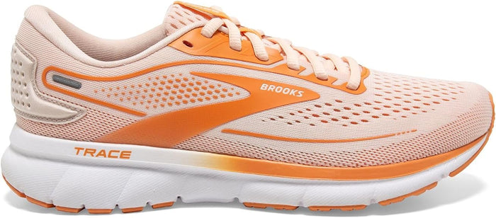 Women's Brooks Trace 2, Pale Peach/Tangerine/White, 8.5 B Medium