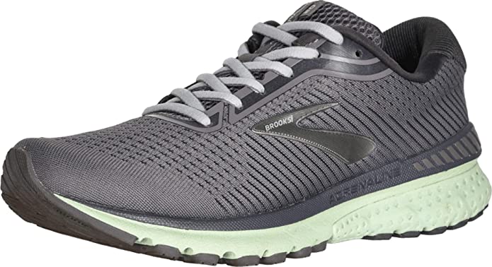 Women's Brooks Adrenaline GTS 20, Shark/Pearl/Mint, 10 B Medium