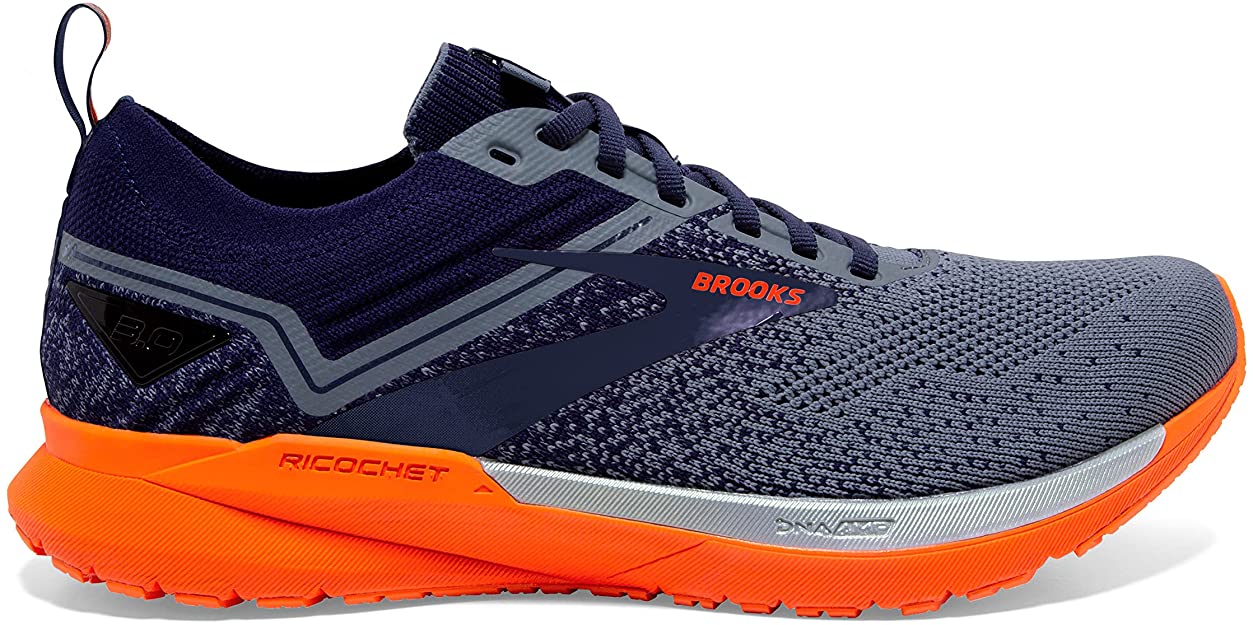 Men's Brooks Ricochet 3, Navy/Grey/Scarlet 9 D Medium