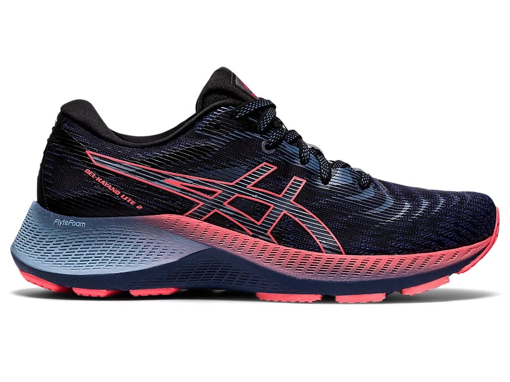 Women's Asics Gel-Kayano Lite 2, Thunder Blue/Blazing Coral, 8.5 B Medium