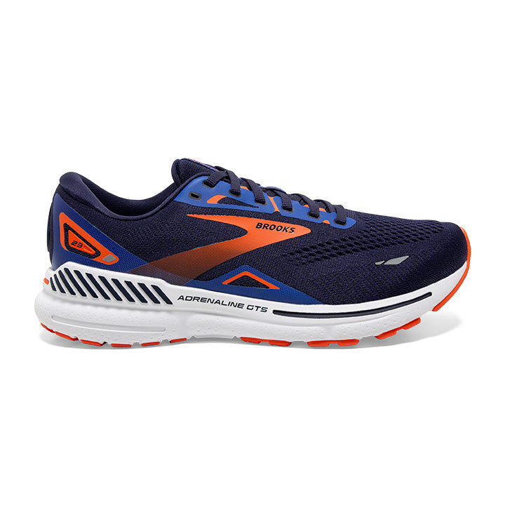 Men's Brooks Adrenaline GTS 23, Peacoat/Orange/Surf the Web, 10.5 D Medium