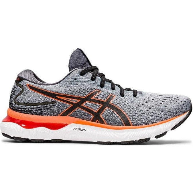 Men's Asics GEL-Nimbus 24, Sheet Rock/Shocking Orange, 9 D Medium