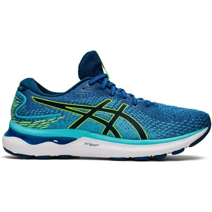 Men's Asics Gel-Nimbus 24, Lake Drive/Hazard Green, 8 2E Wide