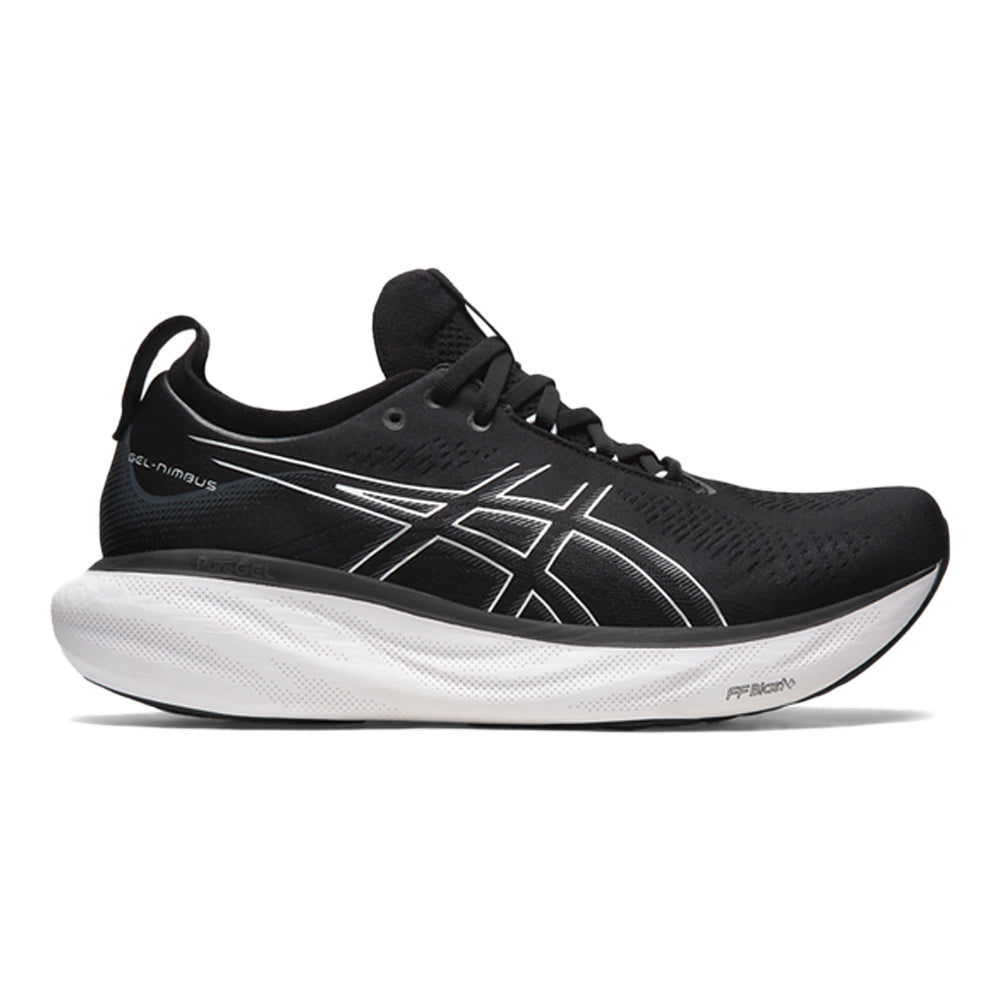 Men's Asics Gel-Nimbus 25, Black/Pure Silver, 11.5 D Medium