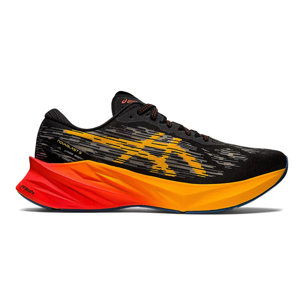 Men's Asics Novablast 3, Black/Amber, 9 D Medium
