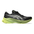 Men's Asics Novablast 3, Black/Dried Leaf Green, 12.5 D Medium