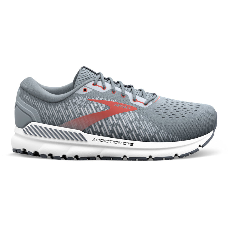 Men's Brooks Addiction GTS 15, Grey/Ebony/Chili Oil, 10 D Medium