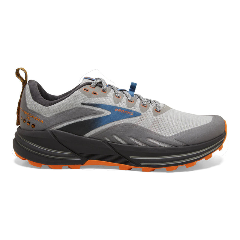 Men's Brooks Cascadia 16, Oyster Mushroom/Alloy/Orange, 12.5 D Medium