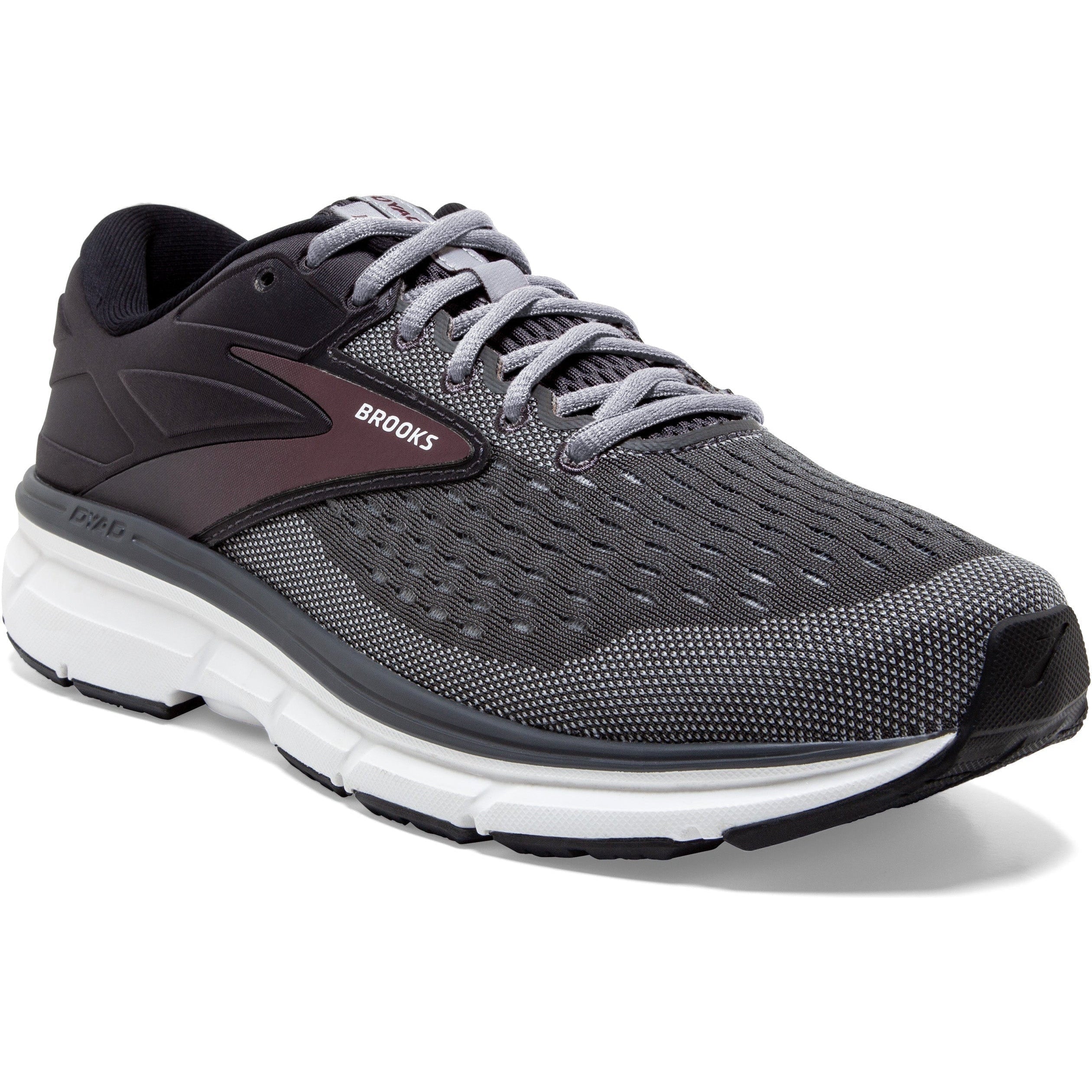 Men's Brooks Dyad 11, Blackened Pearl/Alloy/Red, 11 4E Extra Wide