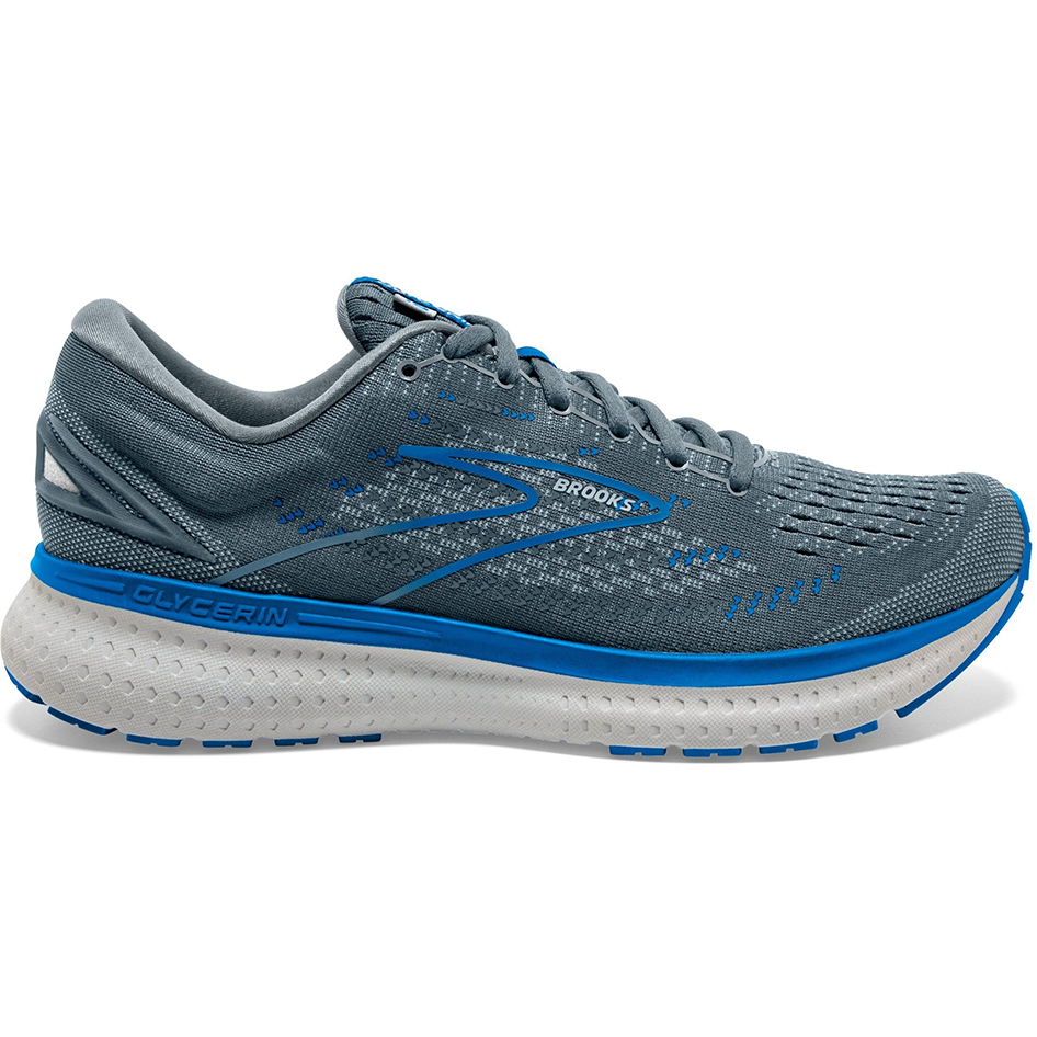 Men's Brooks Glycerin 19, Quarry/Grey/Dark Blue, 13 2E Wide