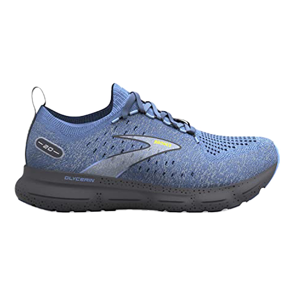 Men's Brooks Glycerin StealthFit 20, Light Blue/Nine Iron/Sulphur, 9.5 D Medium