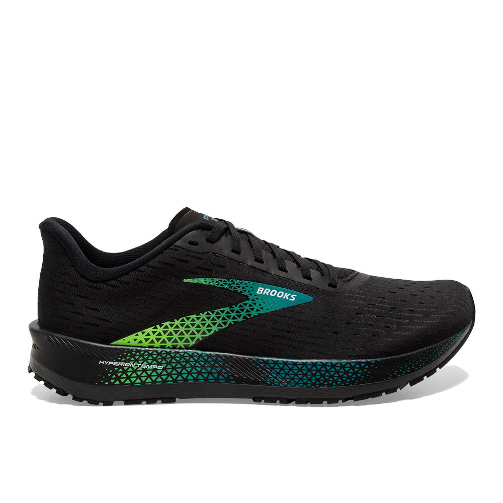 Men's Brooks Hyperion Tempo, Black/Kayaking/Green Gecko, 9 D Medium