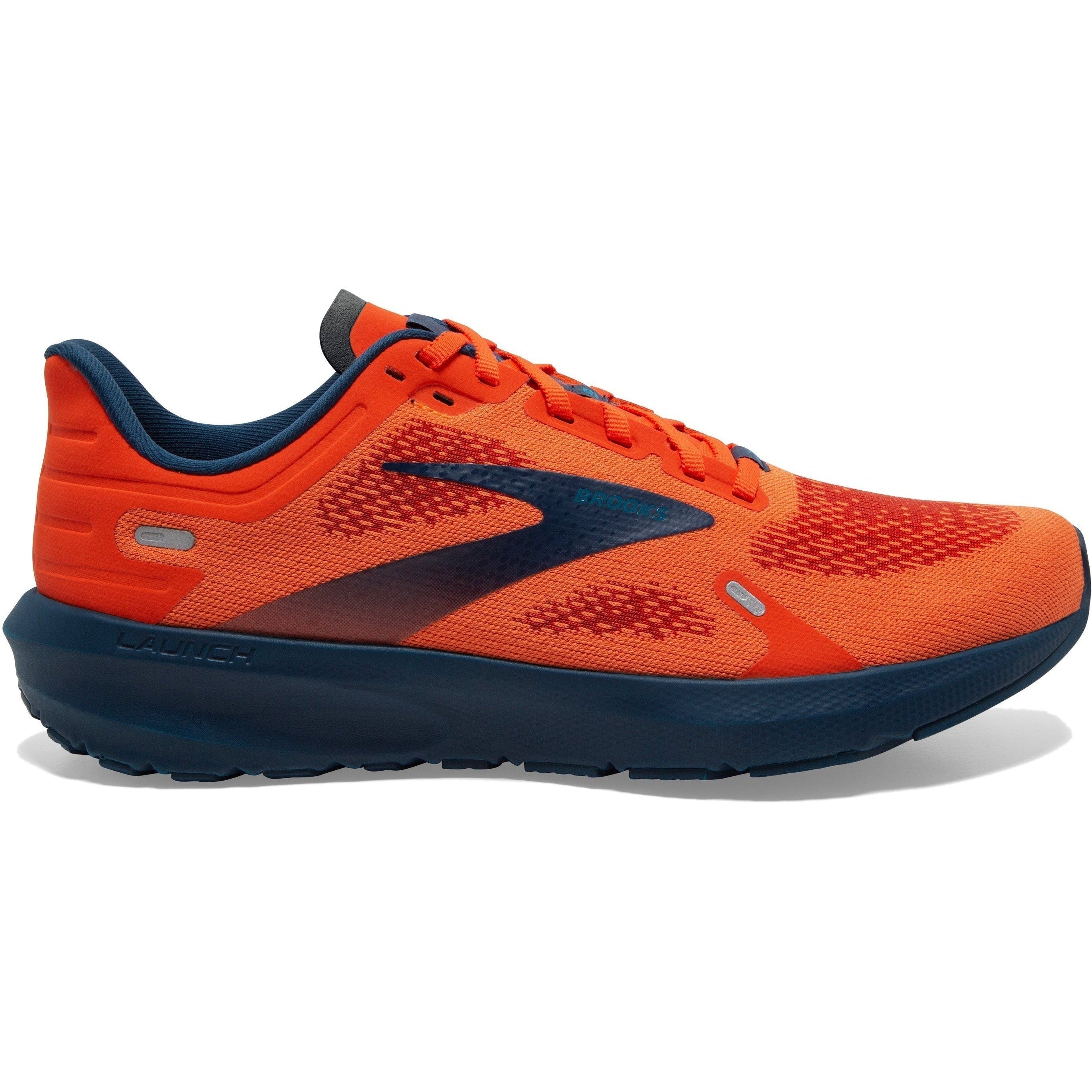 Men's Brooks Launch 9, Flame/Titan/Crystal Teal, 8 D Medium