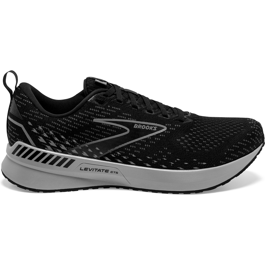 Men's Brooks Levitate GTS 5, Black/Ebony/Grey, 8 D Medium