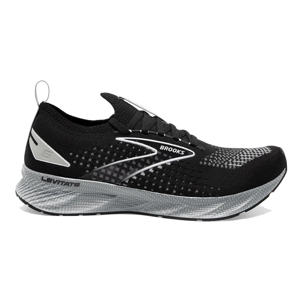 Men's Brooks Levitate StealthFit 6, Black/Grey/Oyster, 9 D Medium