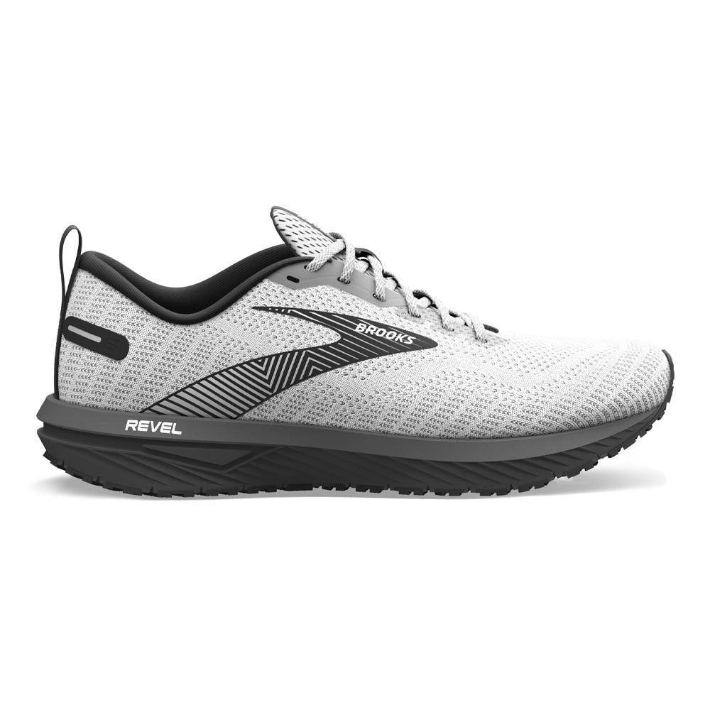 Men's Brooks Revel 6, White/Black, 11.5 D Medium