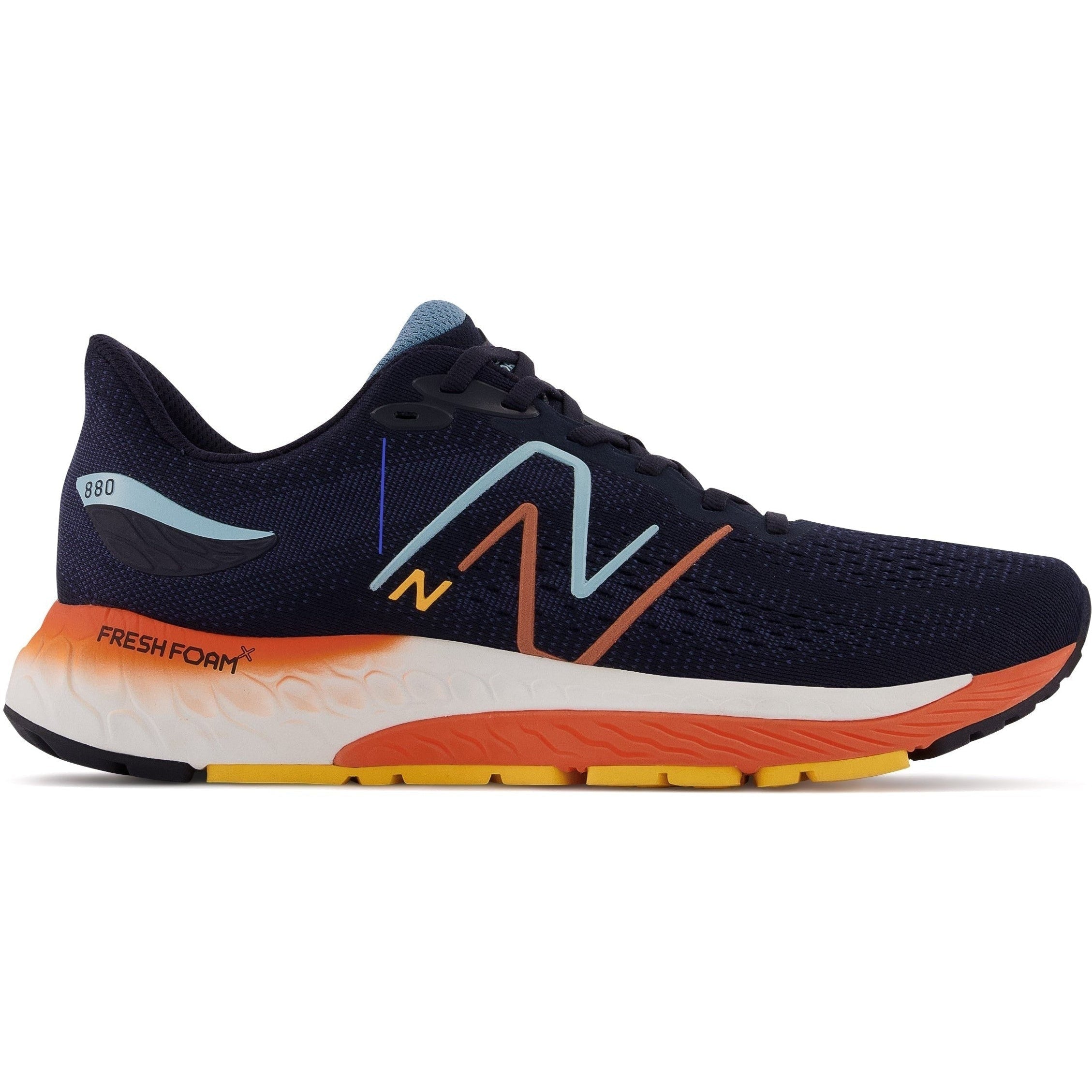 Men's New Balance Fresh Foam X 880v12, Eclipse/Vibrant Apricot, 12 D Medium